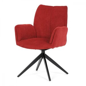 AUTRONIC HC-993 RED2 Židle jídelní, červená látka, otočný mechanismus 180°, černý kov